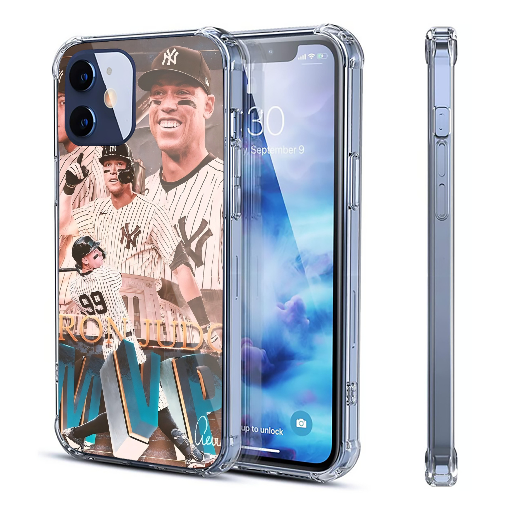 Aaron Judge MVP Clear IPhone 12 Case – Soft TPU With UV Print – Enhanced Drop Protection, Precise Fit, Anti-Fingerprint, Customizable Design, Scratch-Resistant, Yellow-Resistant